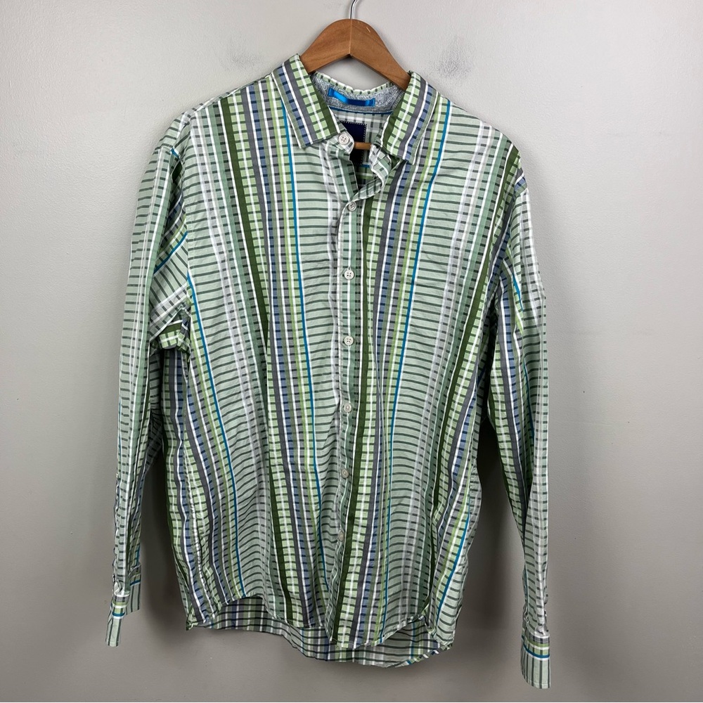 Men’s Tommy Bahama Pima Cotton Button Down Shirt Sz XL Striped Long Sleeve